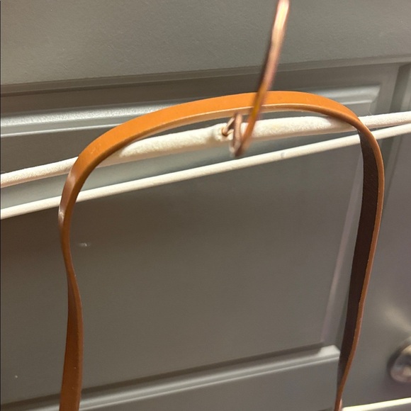 Michael Kors Dark Brown Crossbody belt Bag with gold chain link hardware - Picture 8 of 12